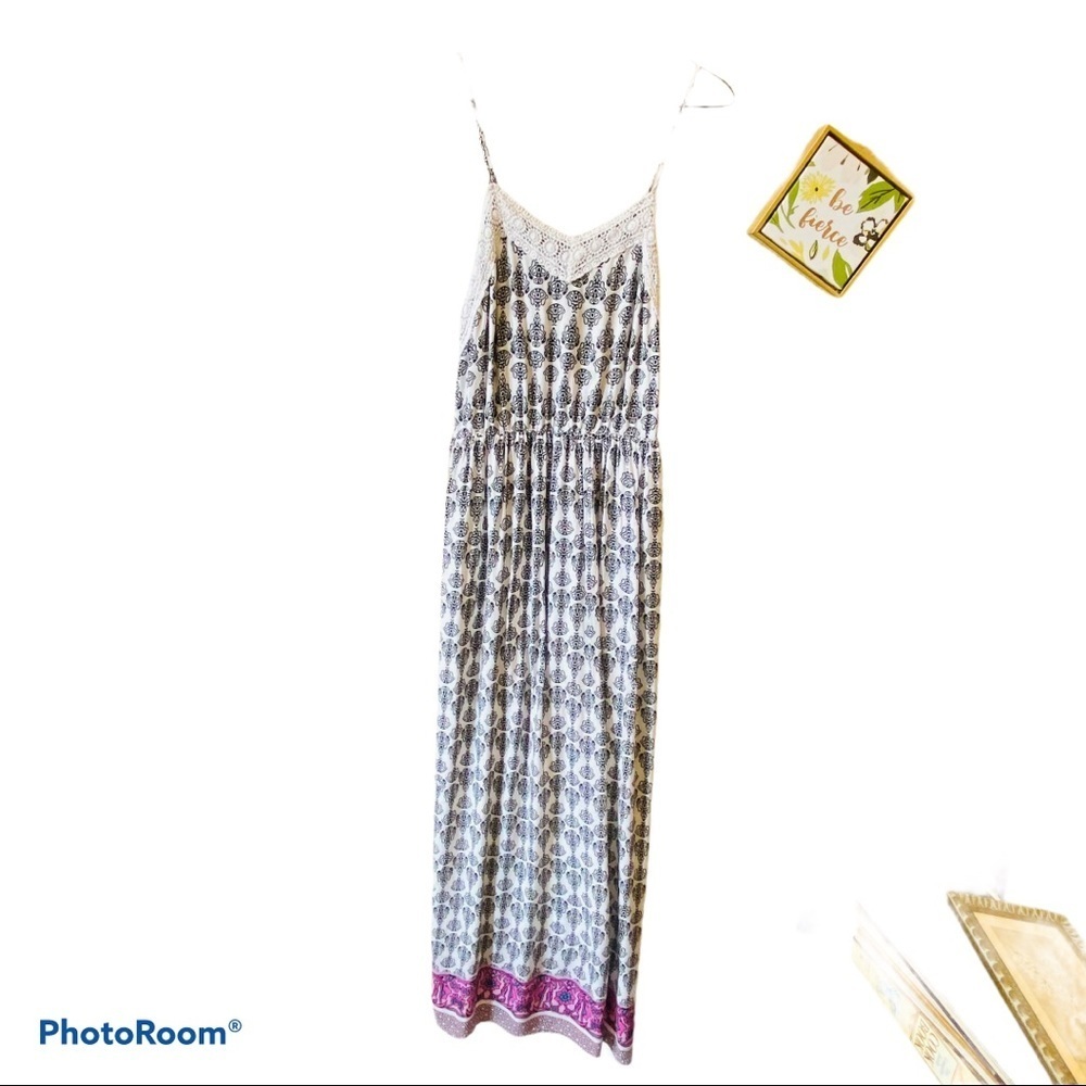 Suzanne Betro maxi dress white black pink
